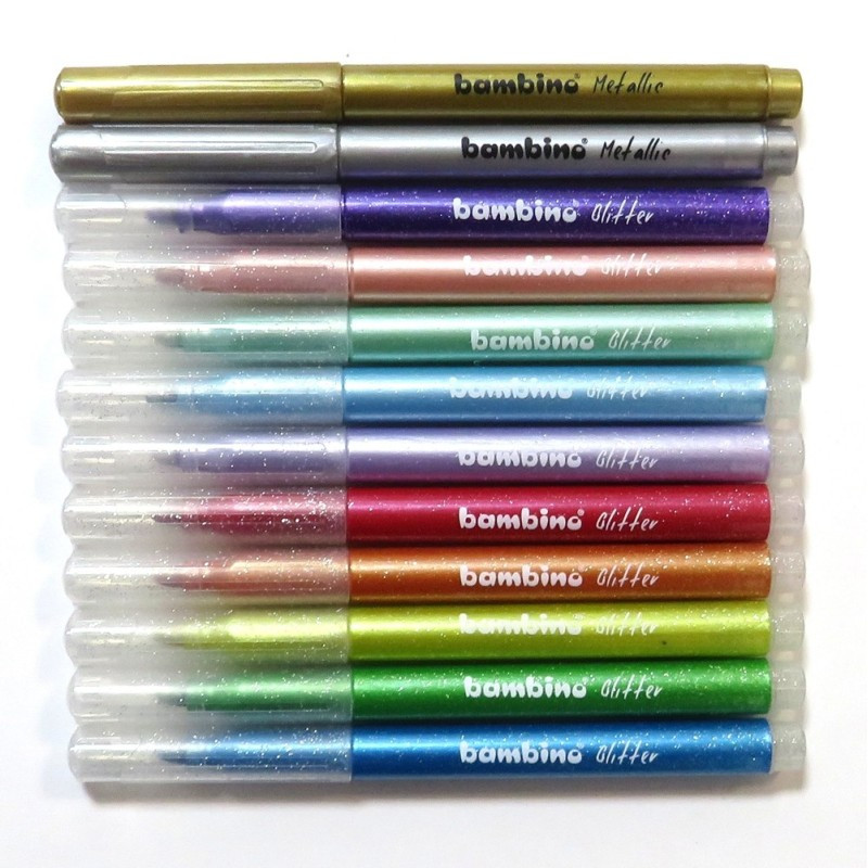 Flamastry brokatowe 12 kol. Bambino Standard Majewski 28634